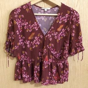 Madewell Tie-Sleeve Wrap Top Butterfly Sanctuary